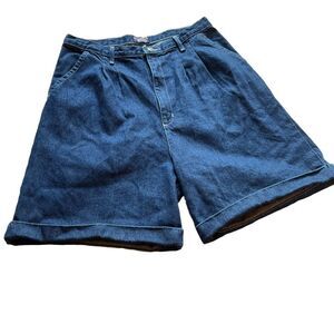 Branded Blues cuffed blue denim shorts Size 14 cotton front pockets belt loops